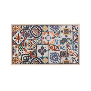 Vinylový koberec s dekorom viacfarebných dlaždíc