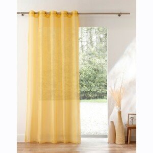 Jednofarebný voálový záves s transparentnými očkami