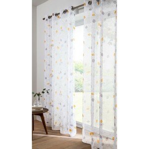 Voálový záves s potlačou listov
