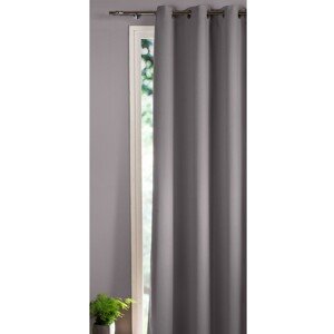 Zatemňovací lesklý záves zakončený očkami, jednofarebný