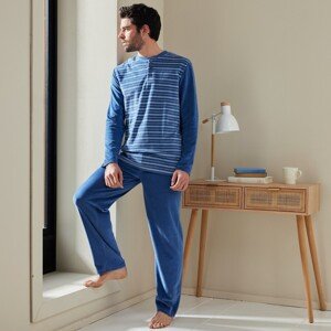 Velúrové pruhované pyžamo s farbeným vláknom