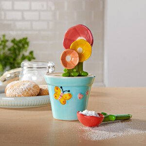 4 lyžice s kvetináčom