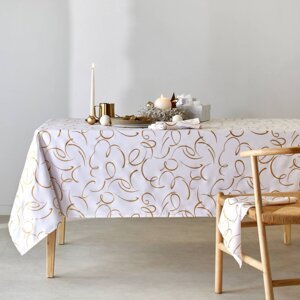 Obrus s potlačou zlatých špirál