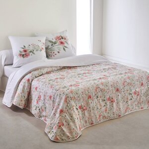 Prešívaná prikrývka na posteľ Eglantine s potlačou kvetín