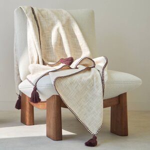 Jednofarebný pléd z textúrovanej bavlny