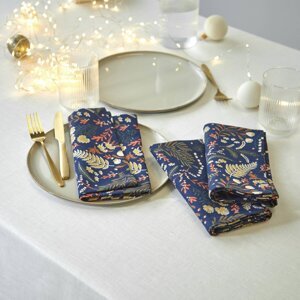 Textilné obrúsky s potlačou lístkov, súpr. 3 ks