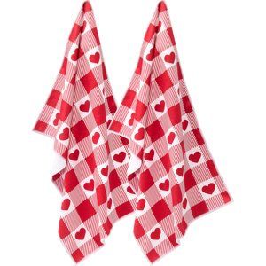 2 kuchynské utierky Červené srdcia