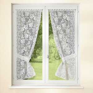 Záclona s čipkovaným vzhľadom, dvojdielna