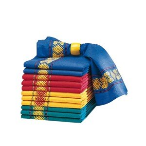 Látkové obrúsky Landes z farbenej tkaniny, súpravy