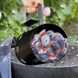 Komínový podpaľovač grilu na drevené uhlie