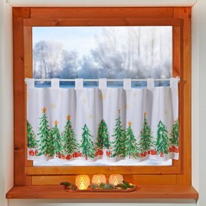 Záclona Vianočné stromčeky