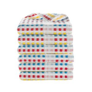 Malé kockované froté uteráky na ruky, viacfarebná, súprava 6 a 12 ks