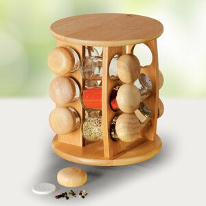 Sklenené koreničky v drevenom stojane 12 ks