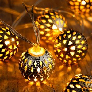 LED svetelná reťaz Strieborné guličky