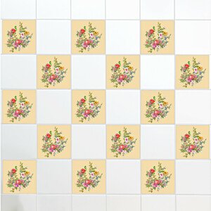 12 samolepiek na obklady Kvety