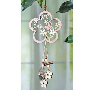 Závesná dekorácia Kvetina s motýľom