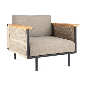 Záhradné kreslo Corbey outdoor, čierna/tm. sivá - Ethnicraft