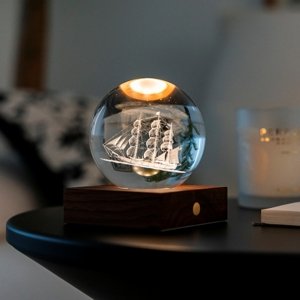 Stolná lampička s 3D laserovaným motívom, viac variantov - Gingko Motiv: loď