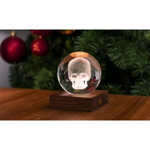 Stolná lampička s 3D laserovaným motívom, viac variantov - Gingko Motiv: lebka