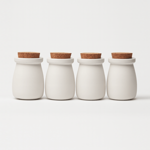 ODLITO ODLIATO Betónová dóza – Nefertiti – biela – 8 cm – 4ks