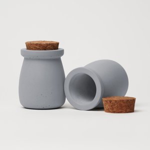 ODLITO ODLIATO Betónová dóza – Nefertiti – šedá – 8 cm – 4ks