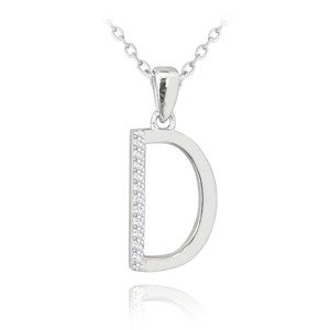 Strieborný náhrdelník písmeno "D" so zirkónmi Minet JMAS0204SN42
