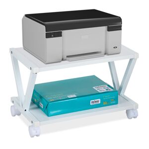 Stojan na tlačiareň s kolieskami RD49987, biela