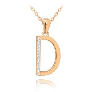 Strieborný náhrdelník písmeno "D" so zirkónmi Minet JMAS0204RN42