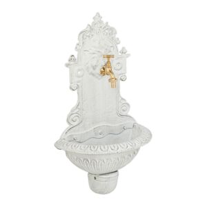 Starožitná nástenná fontána 61cm RD50832, biela