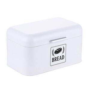 Retro chlebník s vekom a rukoväťou L RD51591, biela