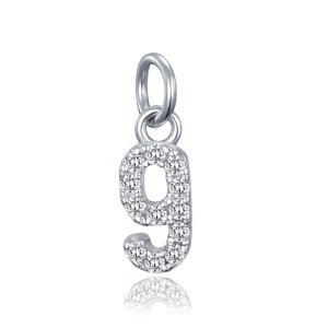 Strieborný prívesok "9" so zirkónmi Minet JMAS9019SP00