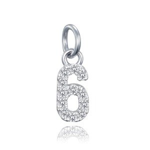 Strieborný prívesok "6" so zirkónmi Minet JMAS9016SP00