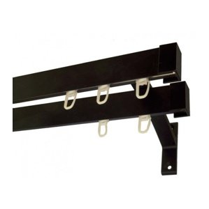 Hliníková garniža LUXOR Čierna s háčikmi - Dvojitá 160 Stropný držiak