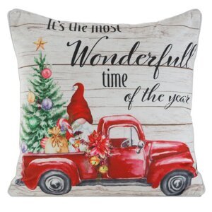 Vianočná obliečka na vankúš WONDERFULL TIME 45x45cm červená/krémová 45x45