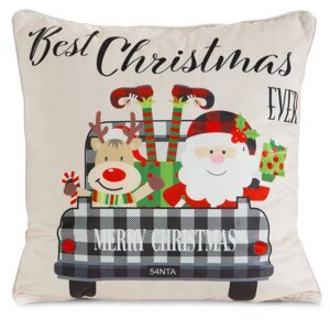 Vianočná obliečka na vankúš BEST CHRISTMAS 45x45cm krémová 45x45