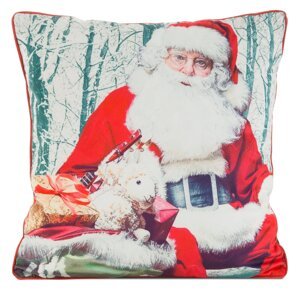 Vianočná obliečka na vankúš SANTA 45x45cm červená/biela 45x45