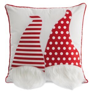 Vianočná obliečka na vankúš ŠKRIATKOVIA 45x45cm biela/červená 45x45