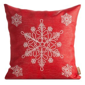 Vianočná obliečka na vankúš VLOČKA 45x45cm červená/strieborná 45x45