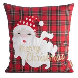 Vianočná obliečka na vankúš SANTA CLAUS 45x45cm červená/zelená 45x45