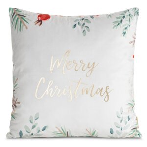 Vianočná obliečka na vankúš MARY CHRISTMAS 45x45cm biela/zlatá 45x45