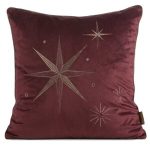 Vianočná obliečka na vankúš HVIEZDY 45x45cm bordová/zlatá 45x45