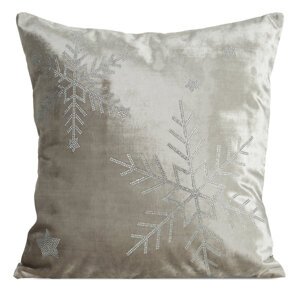 Vianočná obliečka na vankúš VLOČKY 45x45cm béžová/strieborná 45x45