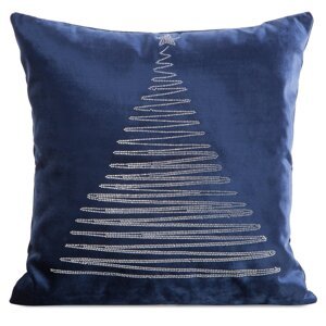 Vianočná obliečka na vankúš ROYAL 45x45cm granátová/strieborná 45x45
