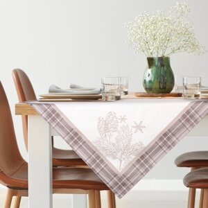 Vianočný obrus HOLLY 85x85cm béžový/biely 85x85