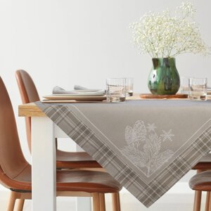 Vianočný obrus HOLLY 90x90cm tmavobéžový 90x90