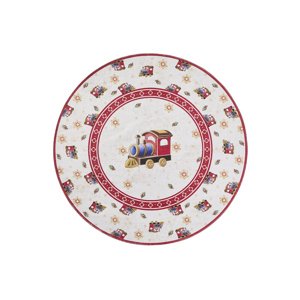 Kruhový kusový koberec Villeroy & Boch Toy`s Delight Limited Edition 106276 Cream Red, bez vlasu Ø 160