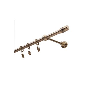 Kovová garniža CYLINDER Zlatý Antik 160 1 tyč + jednonosníky