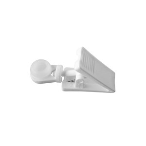 Plastový štipec na plastovú koľajnicu biela