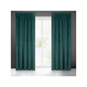 Záves RIA na páske tmavý tyrkysový 140x270cm 140x270