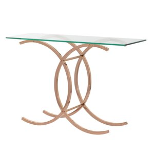 Dekoria Konzolový stolík Chica rose gold 128 x 40 x 79 cm, 128 x 40 x 79 cm
